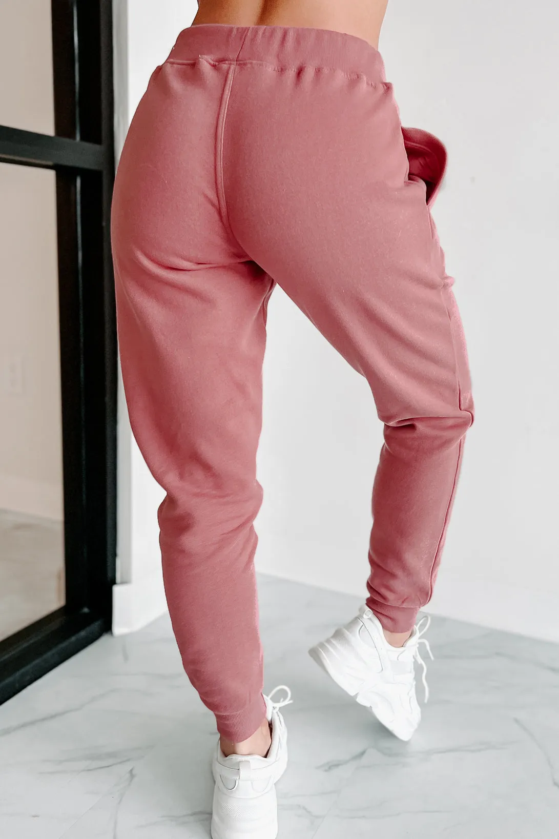 Dynamic Duo Fleece Zip-Up Hoodie & Jogger Set (Begonia Pink)