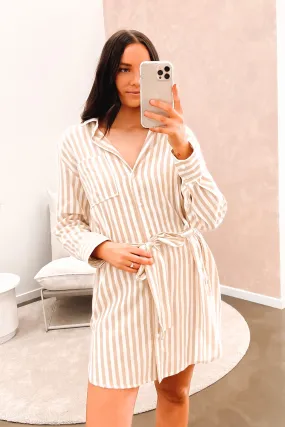 Embry Shirt Dress Natural Stripe