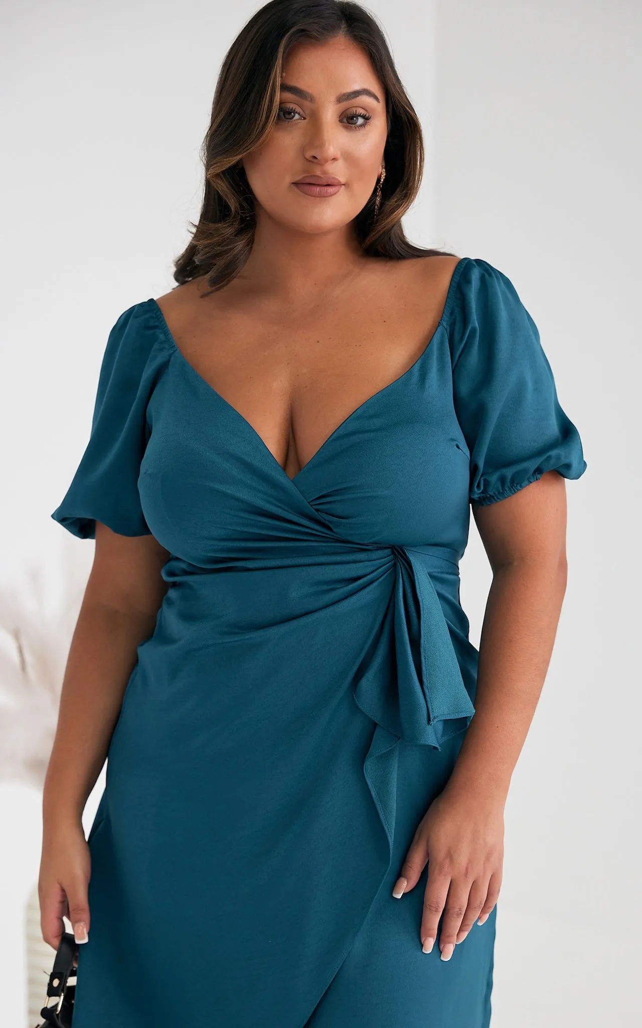 Eugenia Midi Dress - Teal Blue