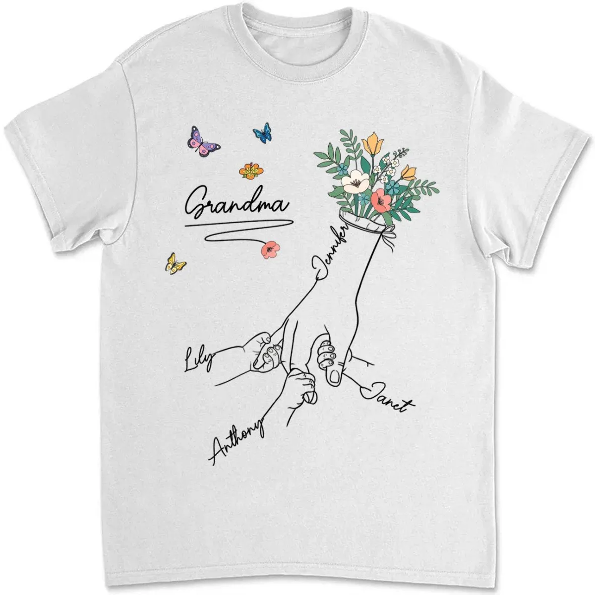 Family - Grandma Mom -  Personalized T-shirt (VT)