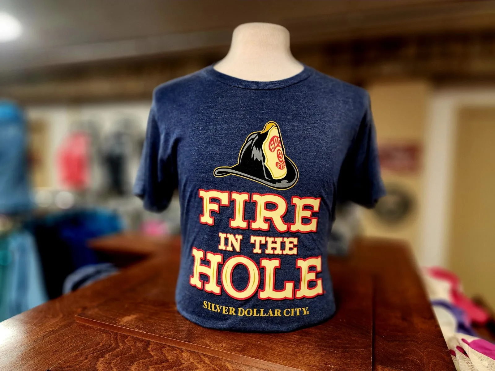 Fire in the Hole Logo T-Shirt - Heather Denim