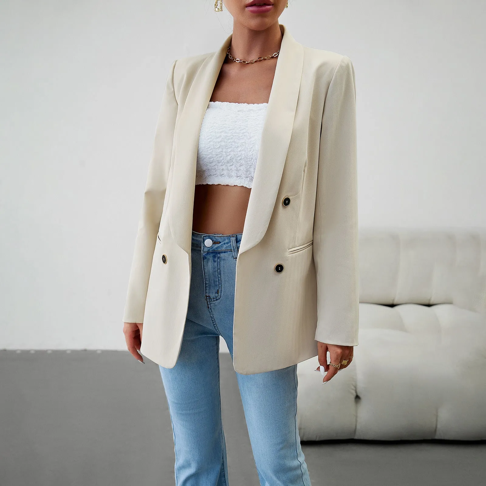 Flytonn-Fall Outfits Women Outwear Streetwear -women's outerwear women's coat Women's Fashion Solid Color Casual Blazer