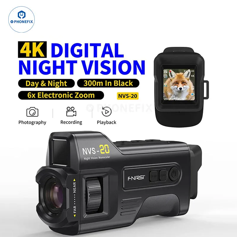 FNIRSI NVS-20 4K 6X Infrared Digital Zoom Night Vision Device