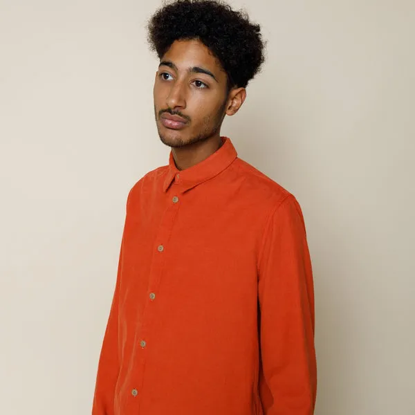 Folk Babycord Shirt Brick Red