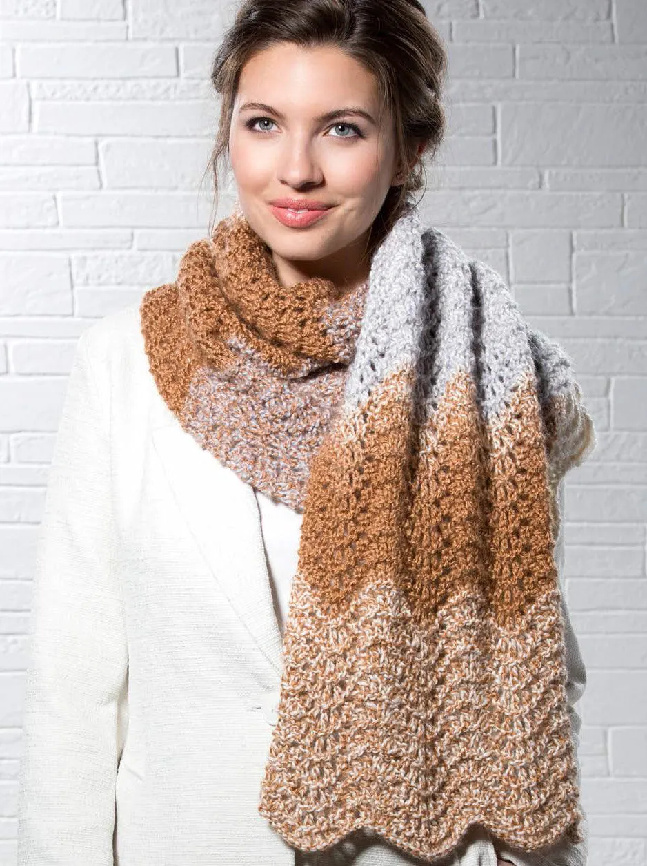 Free Mocha Ripple Scarf Pattern