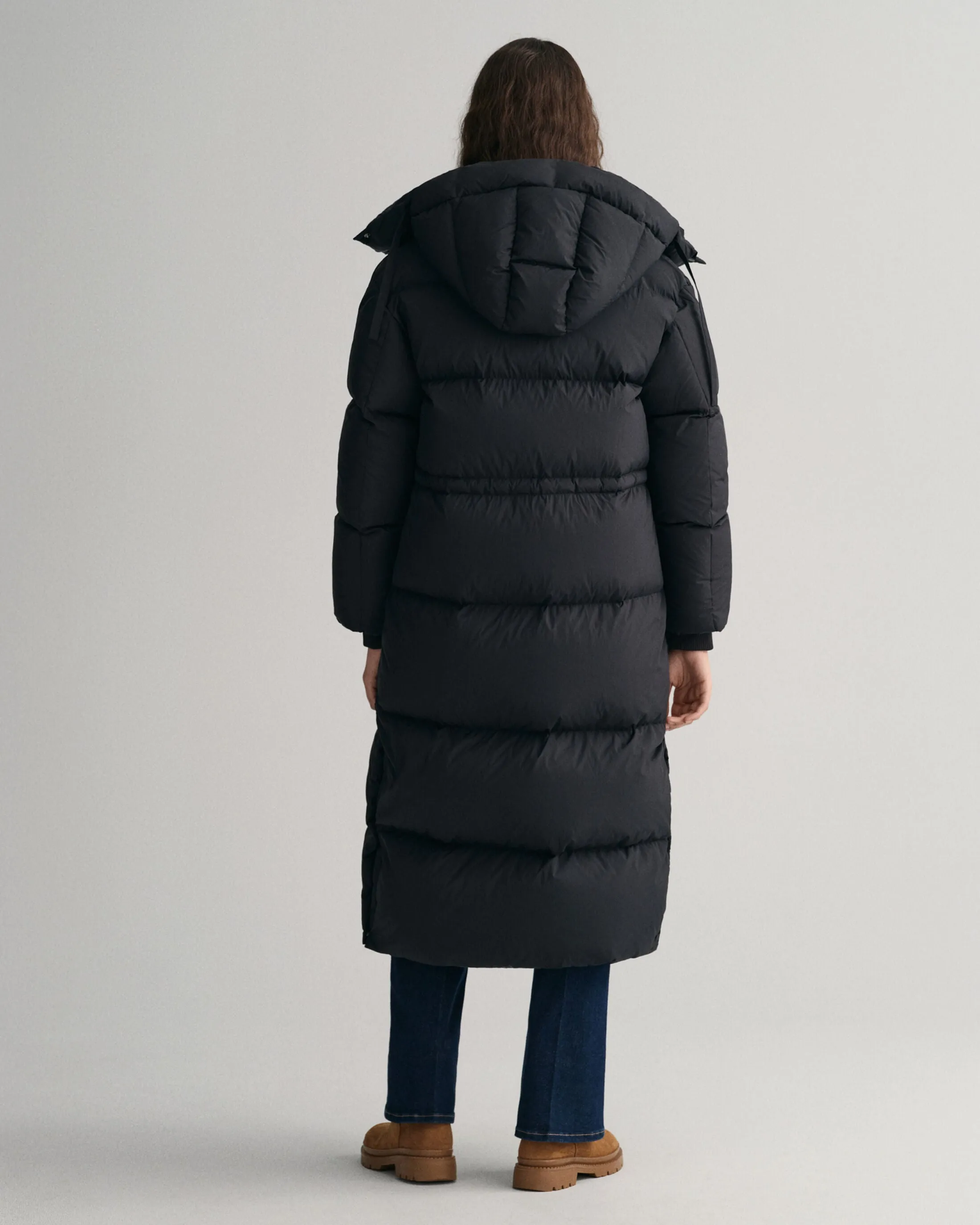 Full Length Down Coat - Ebony Black