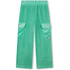 Girls Green Velvet Trousers