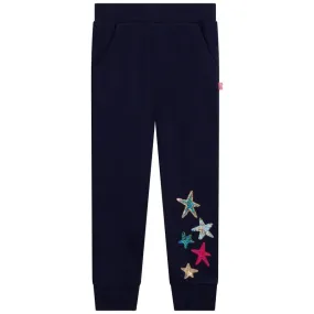 Girls Navy Star Joggers