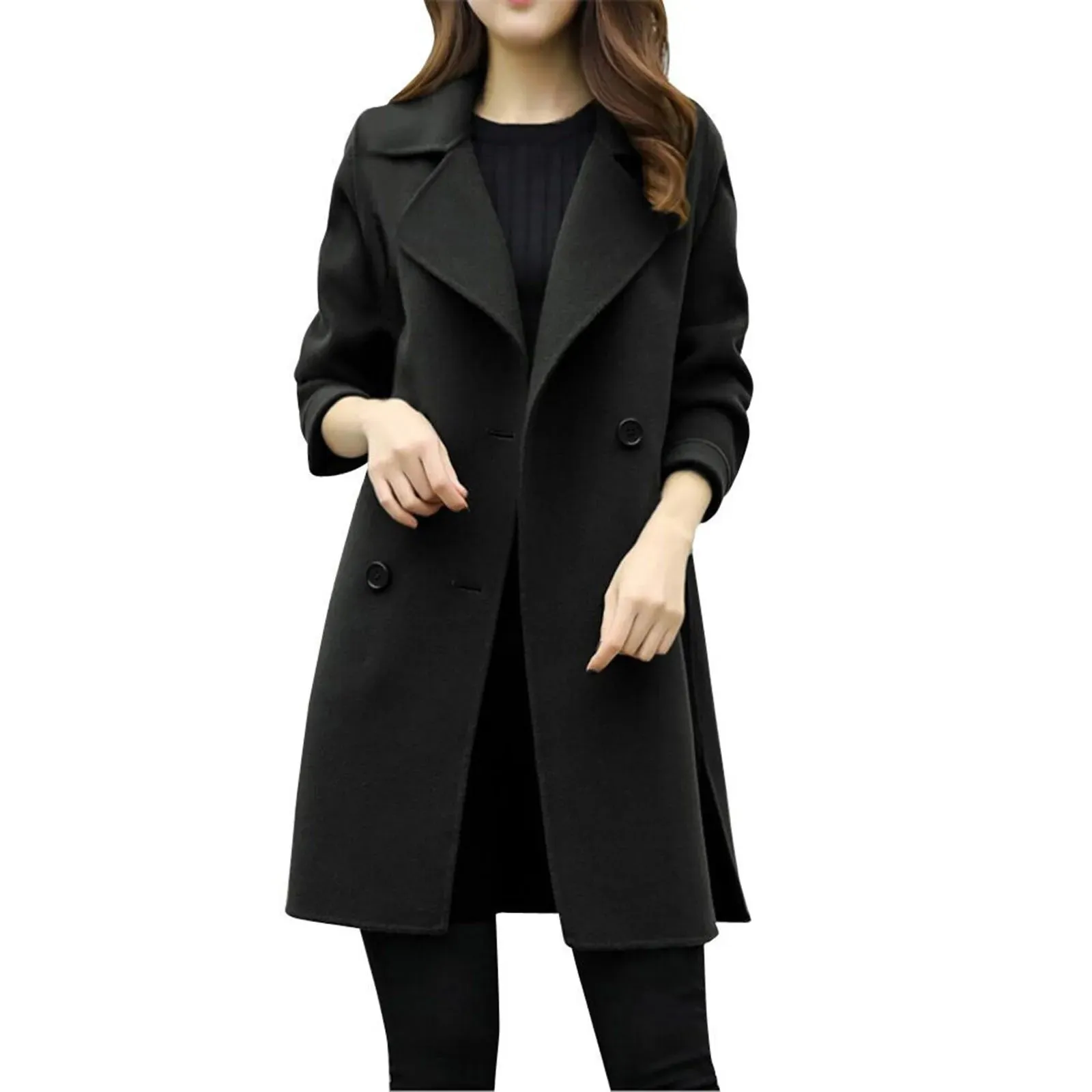 Green Long Casual Winter Jacket Women