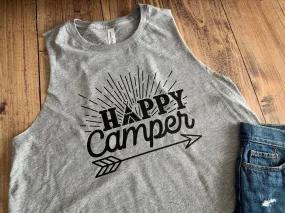 Happy Camper shirt, Cute Vacation Tee, Arrow, Any Color or Style