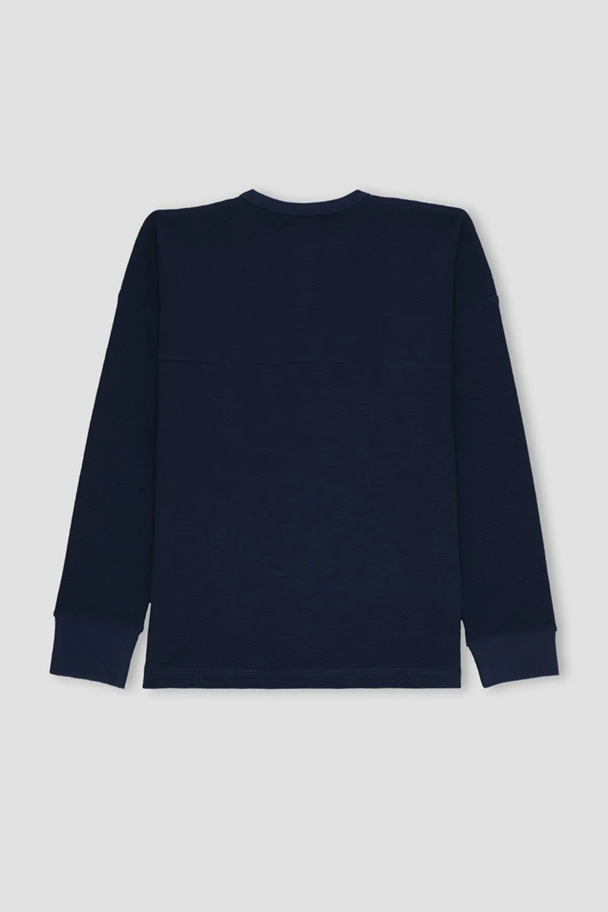 Henley Long Sleeve T-Shirt For Boy - Navy