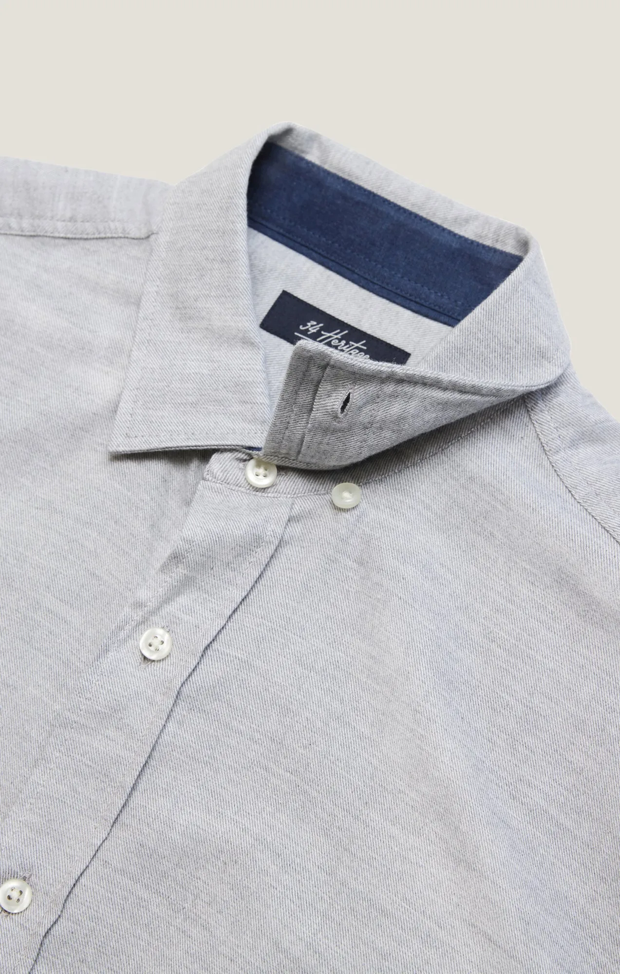 Herringbone Shirt In Grey Melange