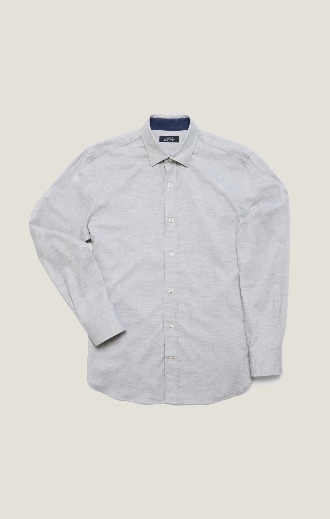 Herringbone Shirt In Grey Melange