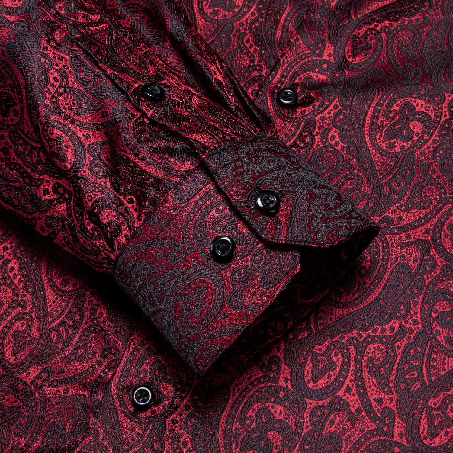 Hi-Tie Paisley Shirt DarkRed Mens Button Down Shirt