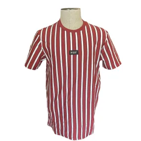 HUF Red Striped Cotton Shirt Size Large NEW