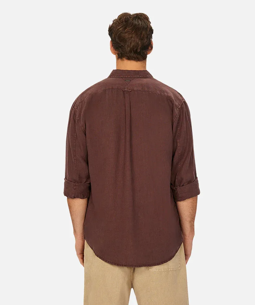 Industrie - The Tennyson Linen Shirt - Bordeaux