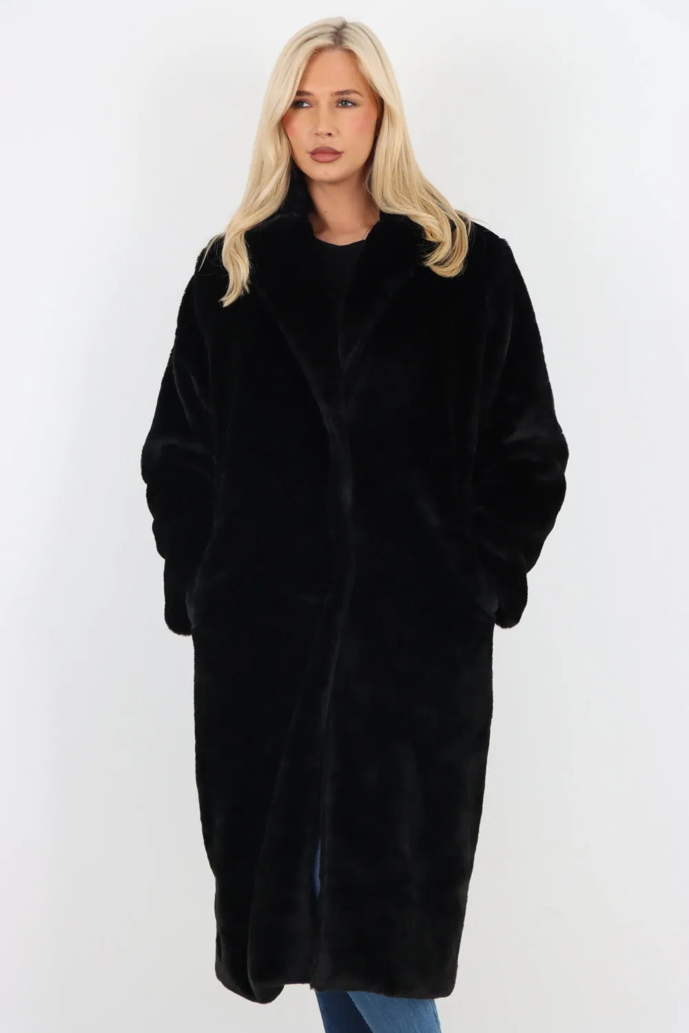 Italian Oversized Faux Fur Long Warm Teddy Coat