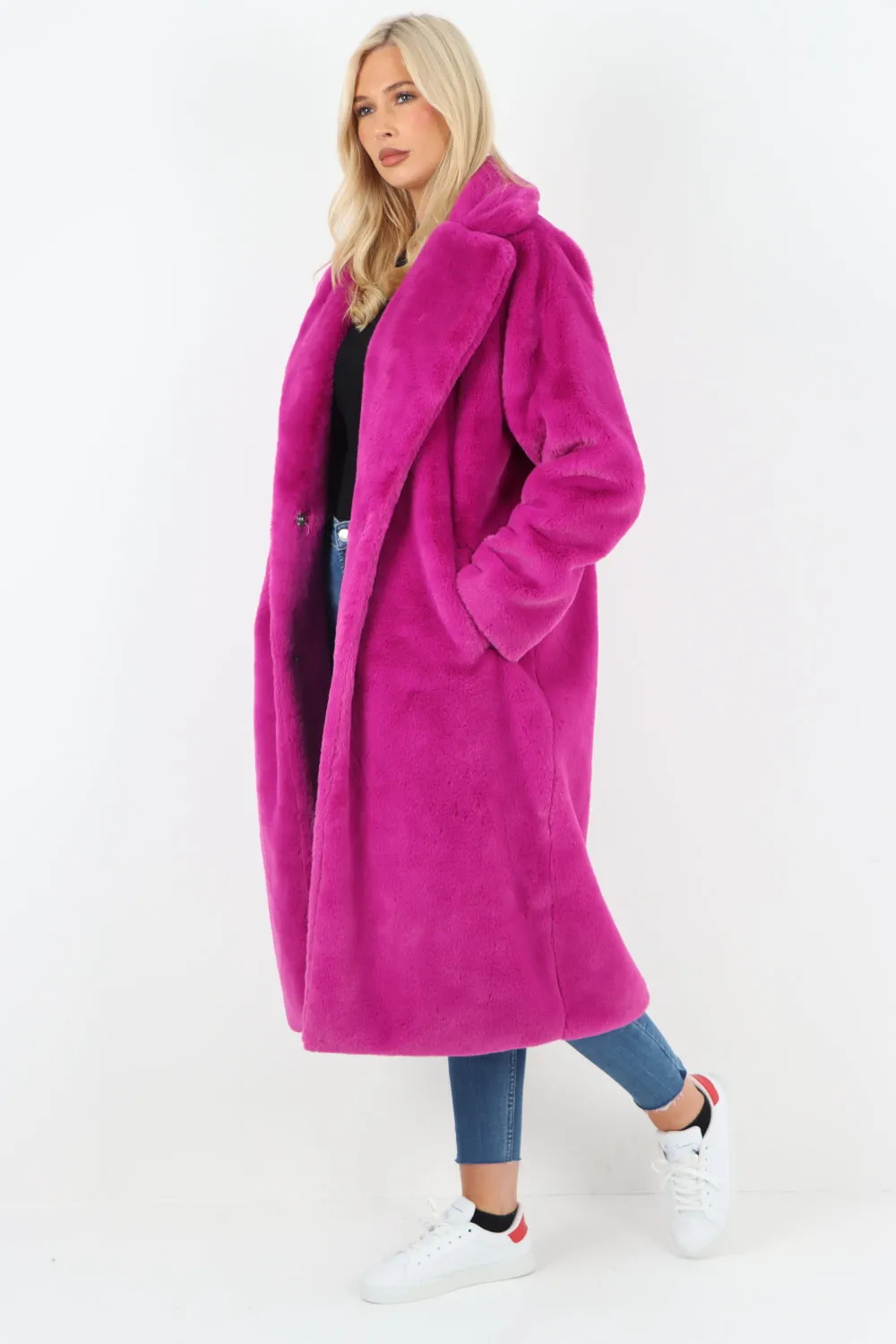 Italian Oversized Faux Fur Long Warm Teddy Coat