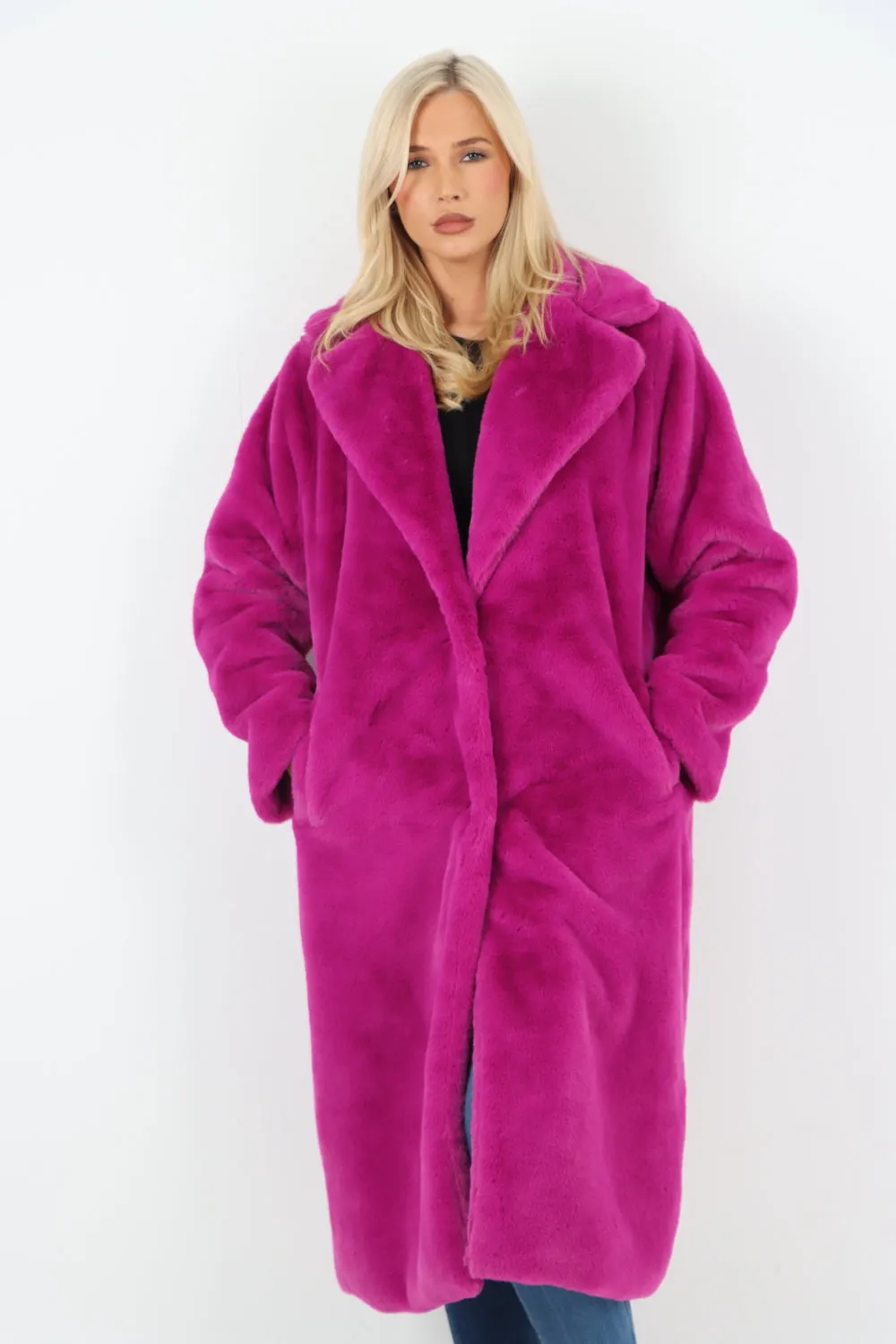 Italian Oversized Faux Fur Long Warm Teddy Coat