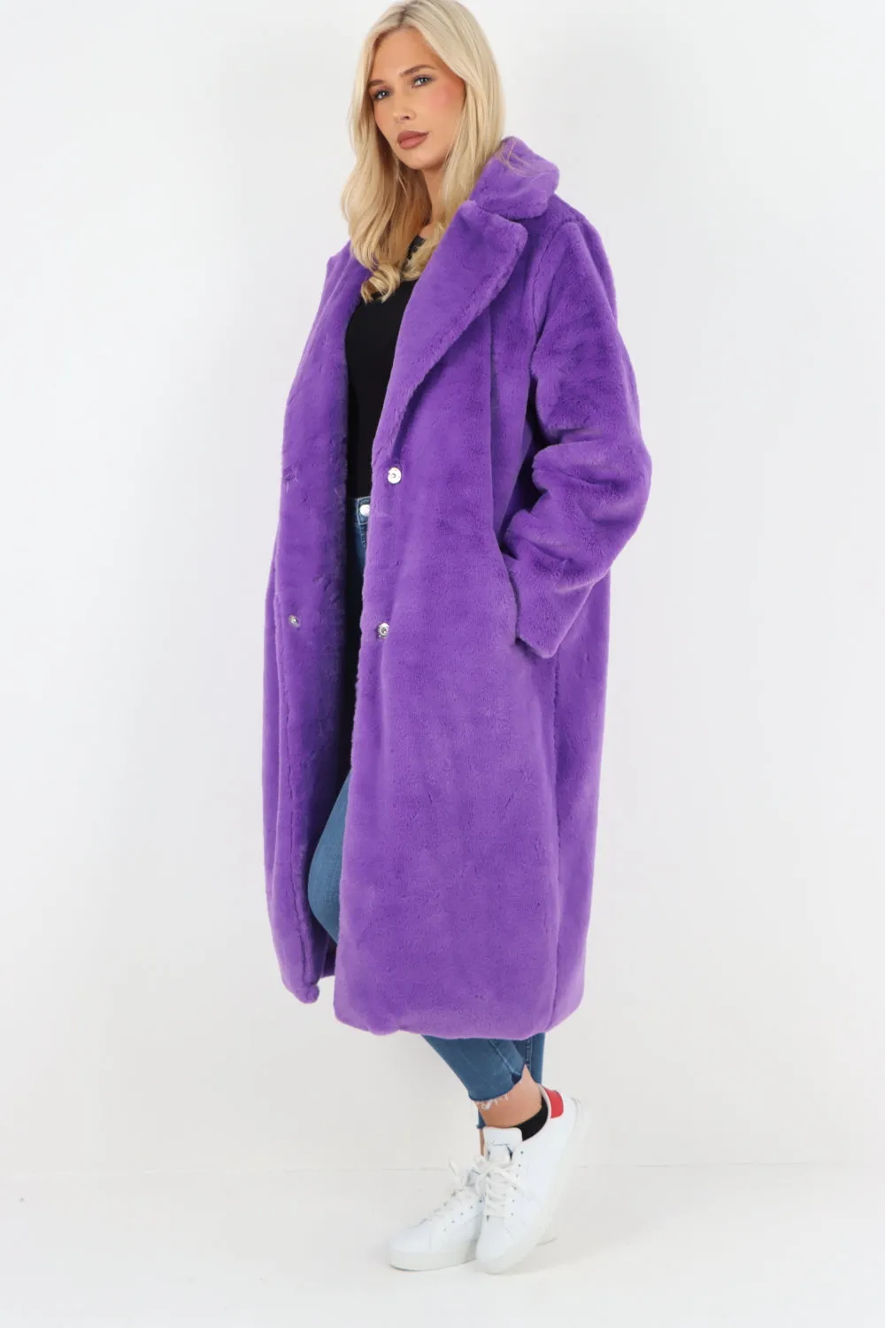 Italian Oversized Faux Fur Long Warm Teddy Coat