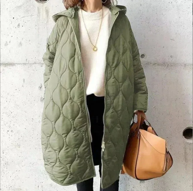 Ivyshape | Classic and Stylish Long Quilted Coat for Women