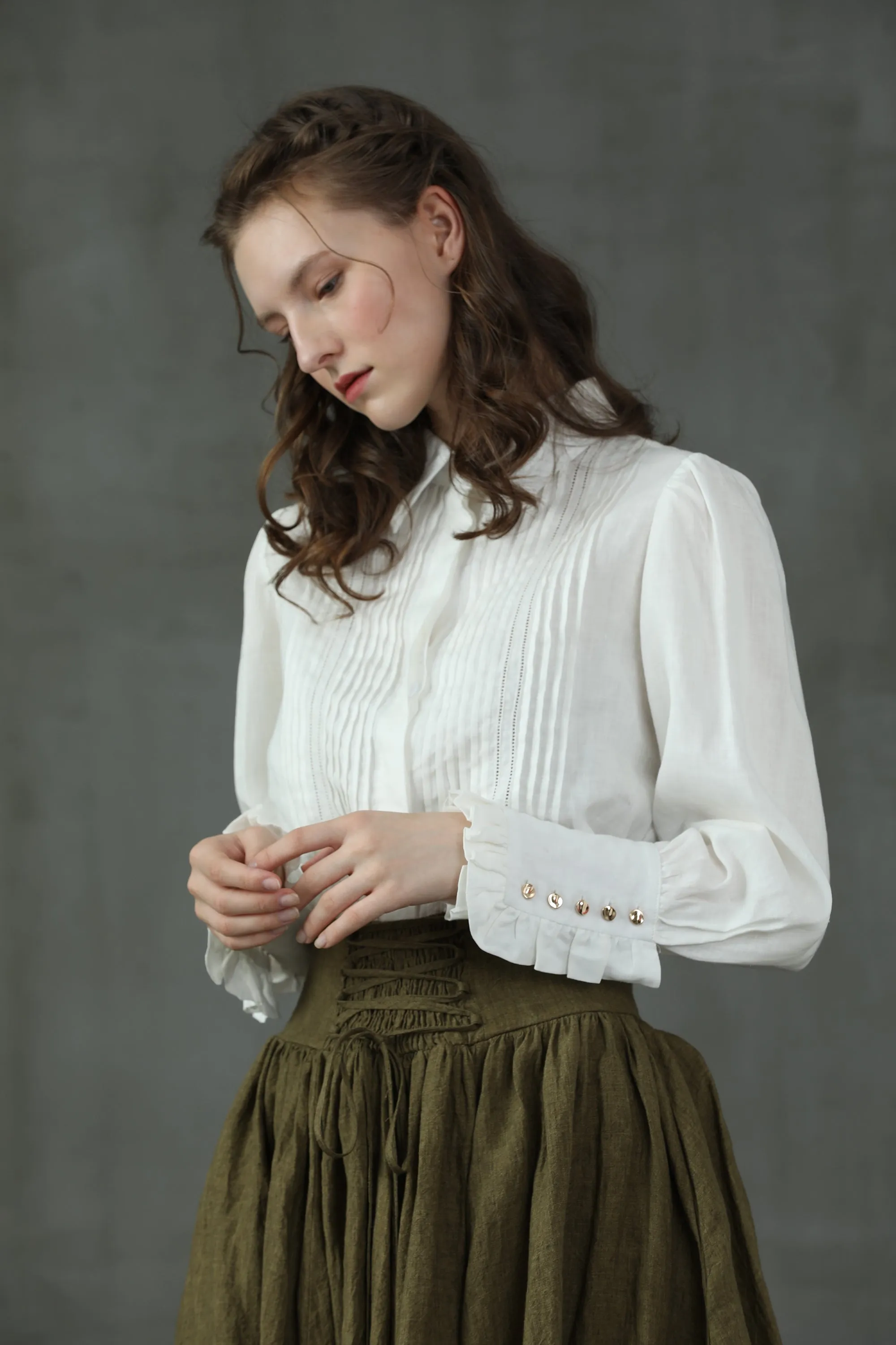 Jo March 31 | Accordion Pleated Linen Shirt