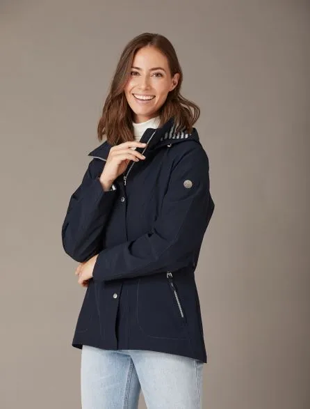 JUNGE - NAVY STRIPE HOOD COAT