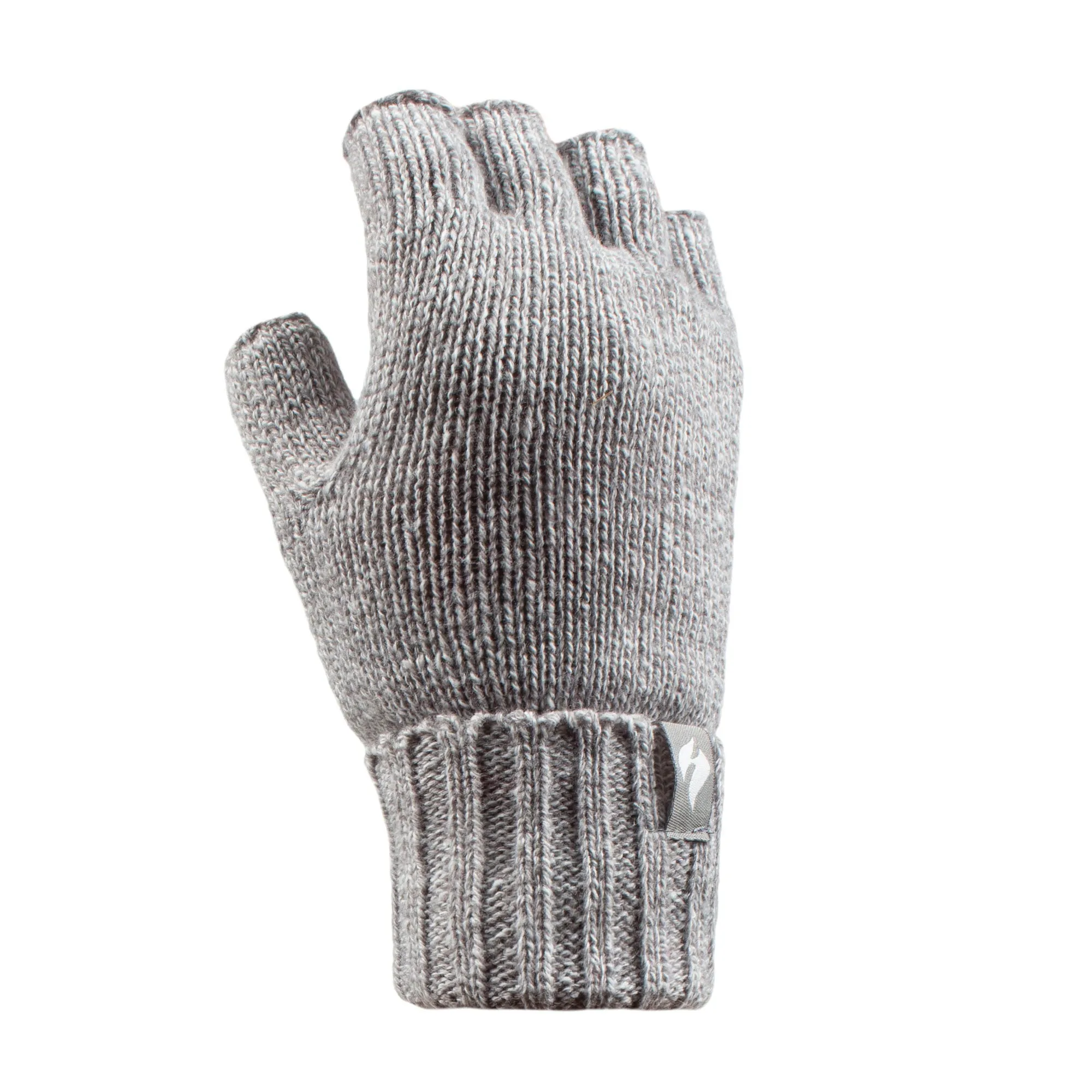 Ladies Carly Plain Fingerless Gloves - Light Grey