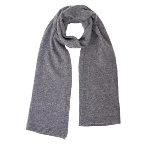 Ladies Lambswool Plain Knit Scarf - Derby Grey