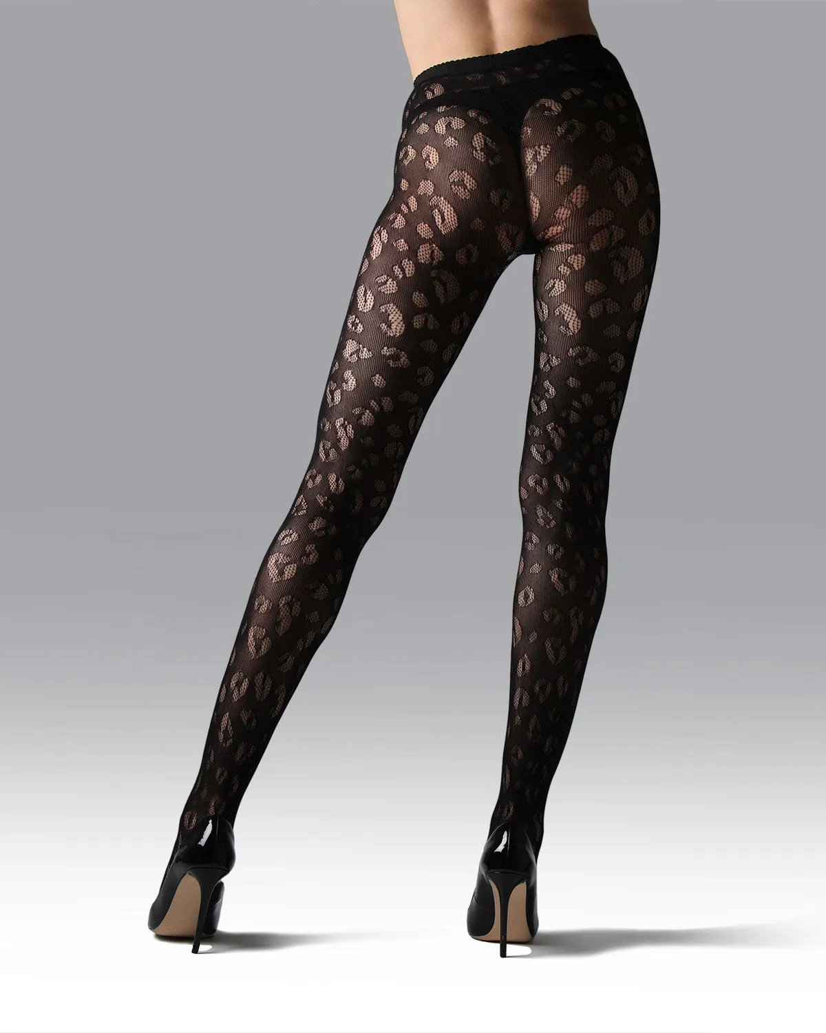 Leopard Print Semi-Opaque Net Tights