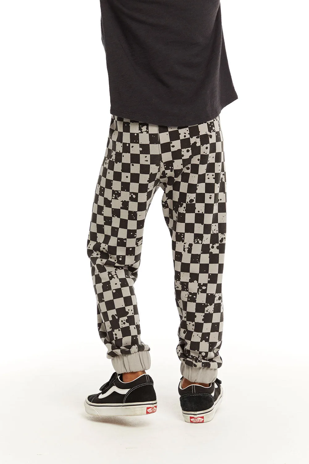 Lightning Splatter Checker Joggers