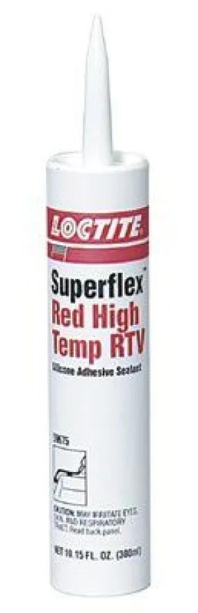 Loctite 198817 Superflex Red High Temp RTV, Silicone Adhesive Sealants, 300 mL Cartridge, Red (1 Case) (10 Cartridges)