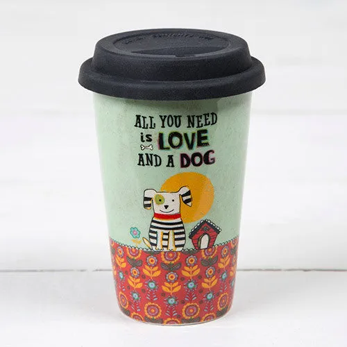 Love And A Dog Thermal Mug