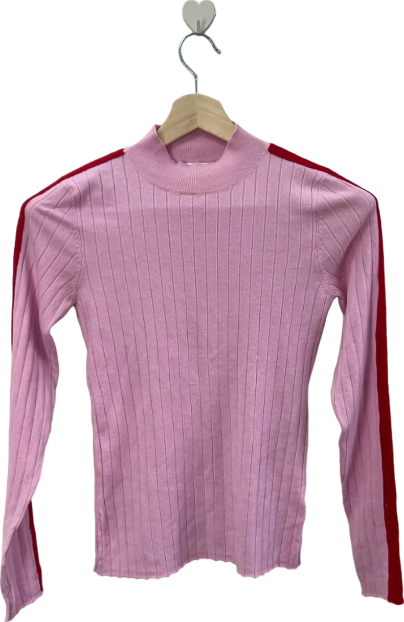 Lovers   Friends Pink Ribbed Turtleneck Jumper S