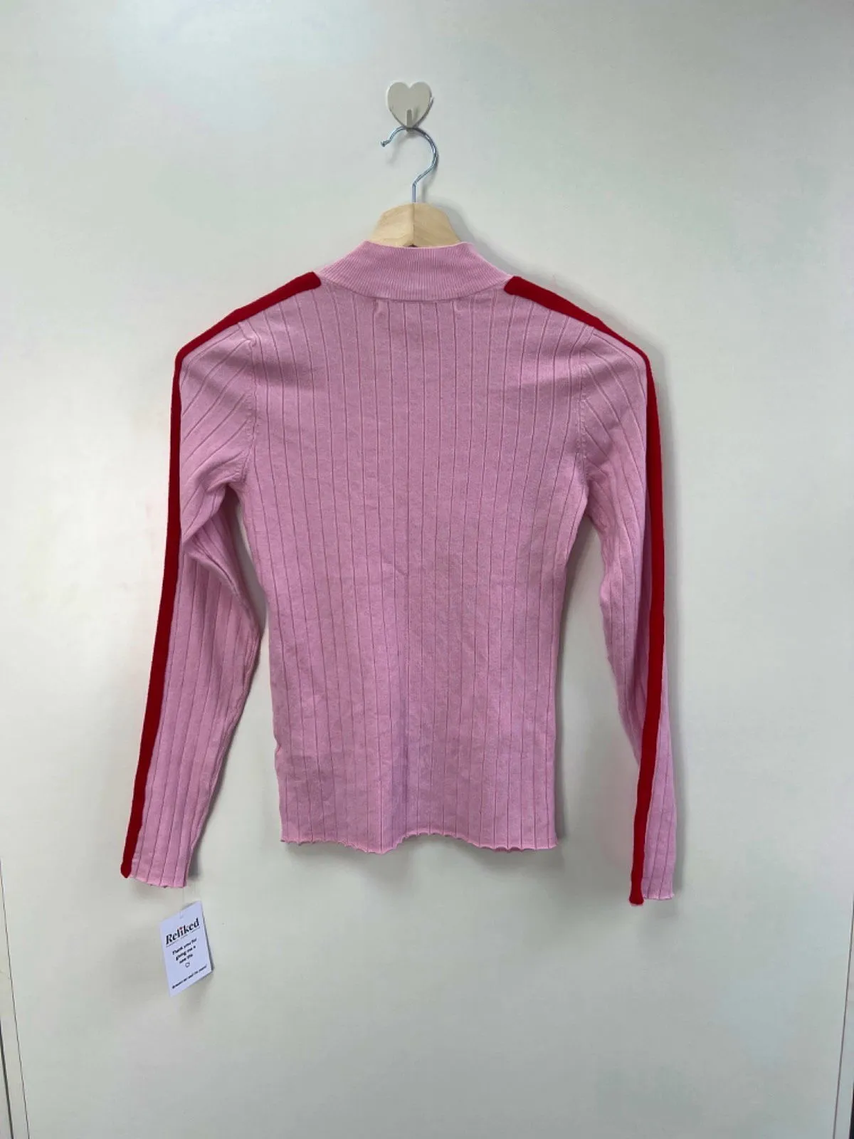 Lovers   Friends Pink Ribbed Turtleneck Jumper S