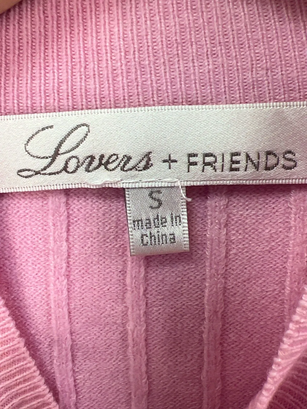 Lovers   Friends Pink Ribbed Turtleneck Jumper S