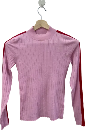 Lovers   Friends Pink Ribbed Turtleneck Jumper S