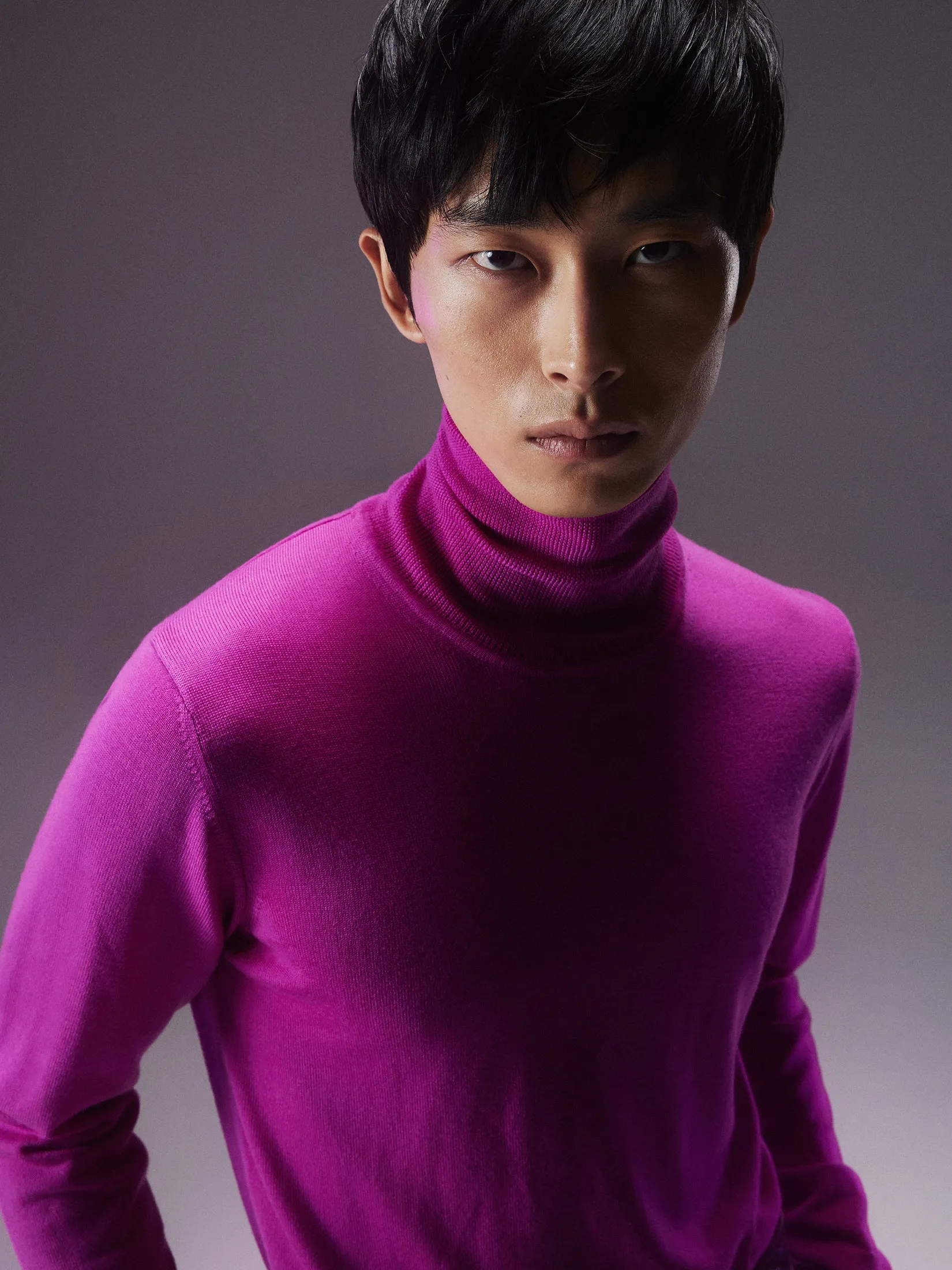 Lyd Merino Turtleneck Sweater / Wild Aster