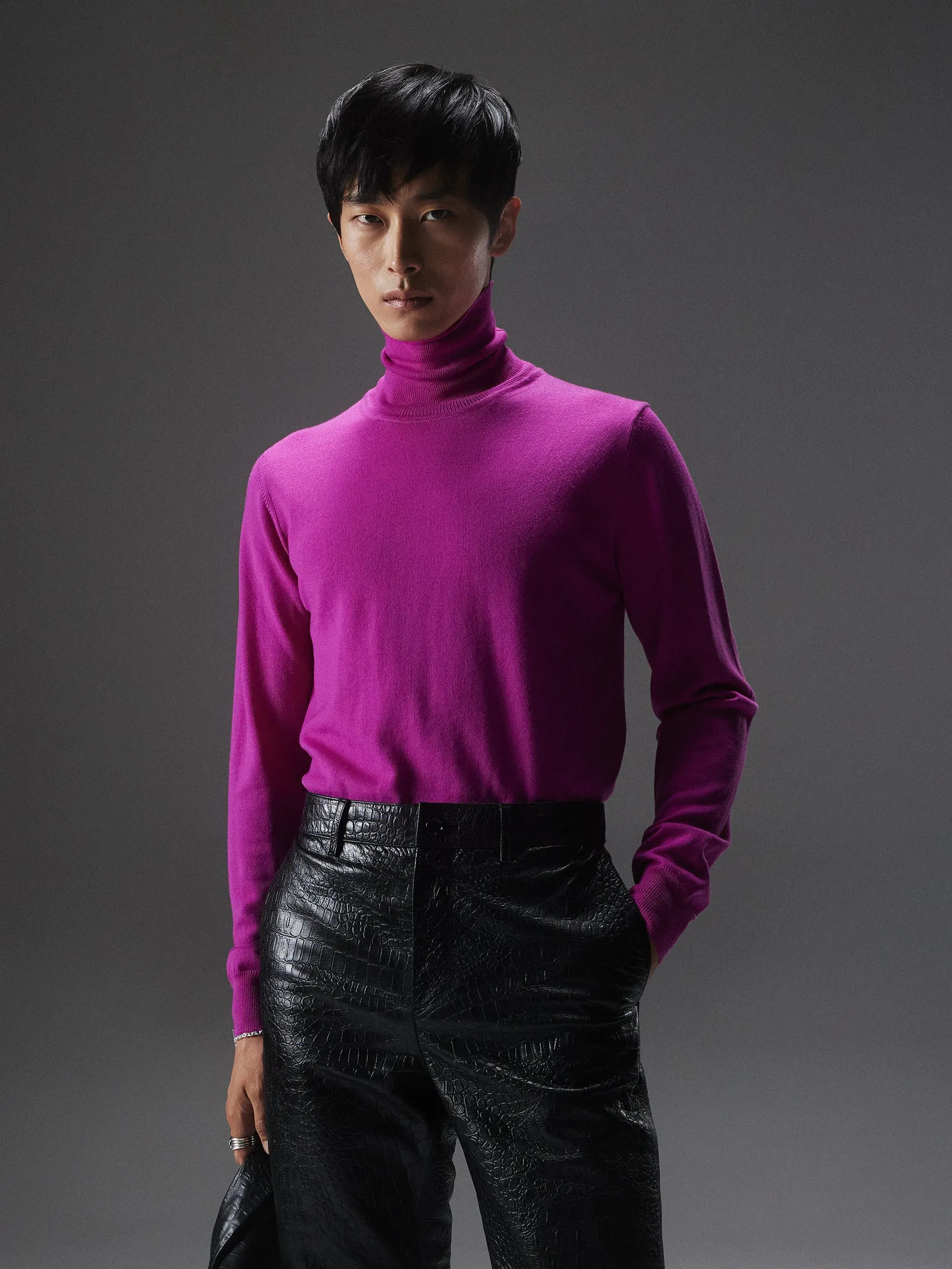 Lyd Merino Turtleneck Sweater / Wild Aster