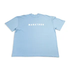 Marathon Hero T-Shirt (Ultra Oversized) - Light Blue/White