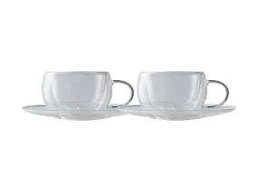 Maxwell & Williams Blend Double Wall Cup & Saucer 80ML Set of 2 GB