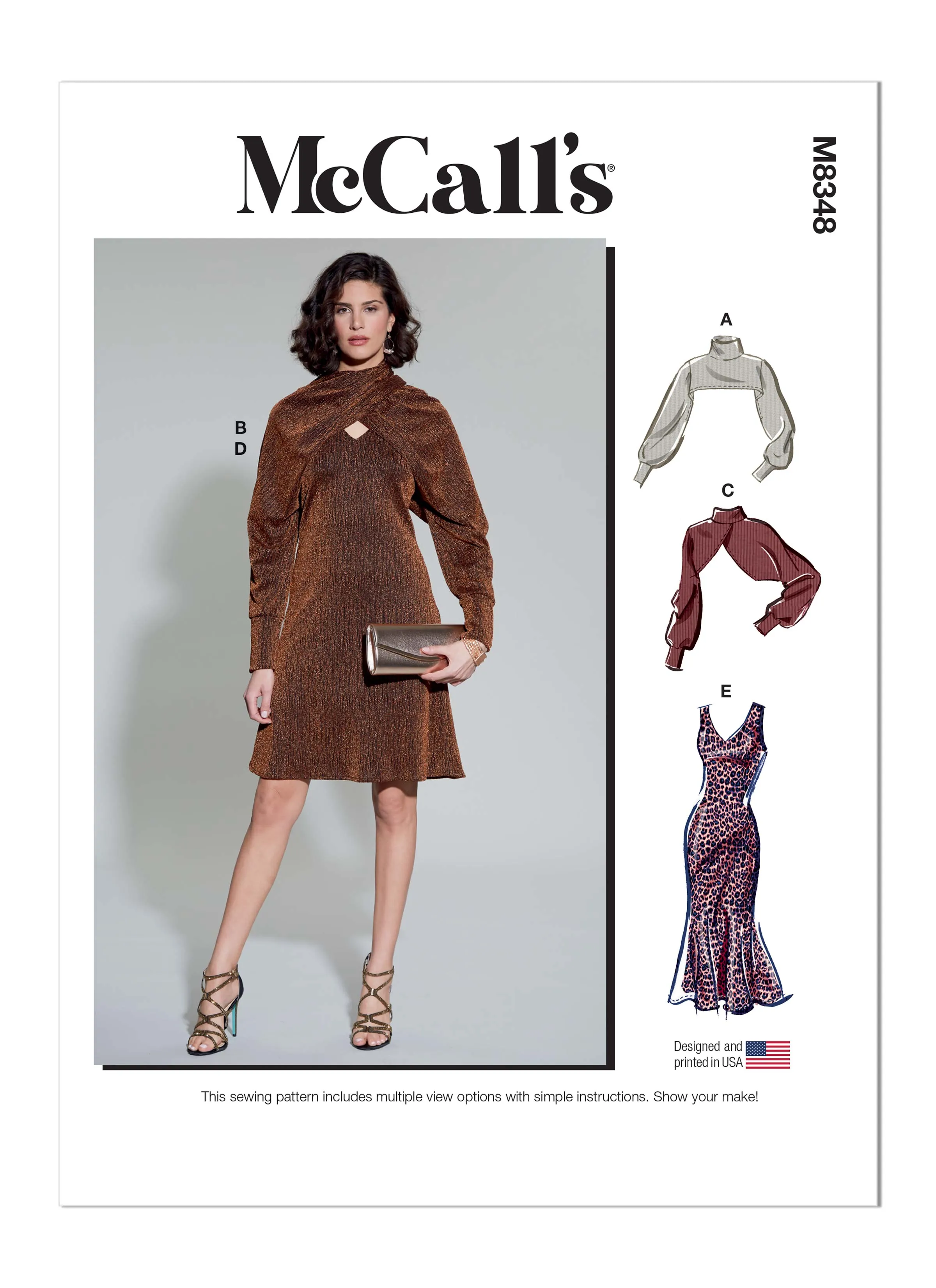 McCall's Pattern M8348  Misses' Dress & Shrug