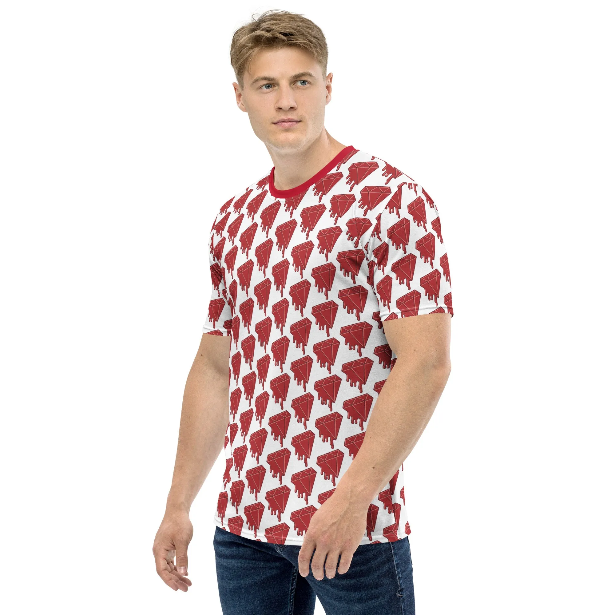 Melting Red Diamonds All Over Print Men's t-shirt