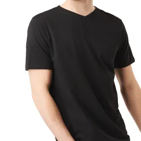 Men V Neck Cotton T Shirt Half Sleeve Basic T-shirt