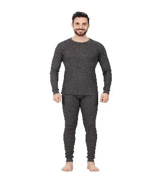 Men Waffle Thermal Set Charcoal