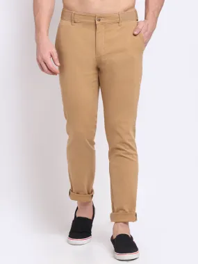 Men's Casual Flat front Khaki  Trousers