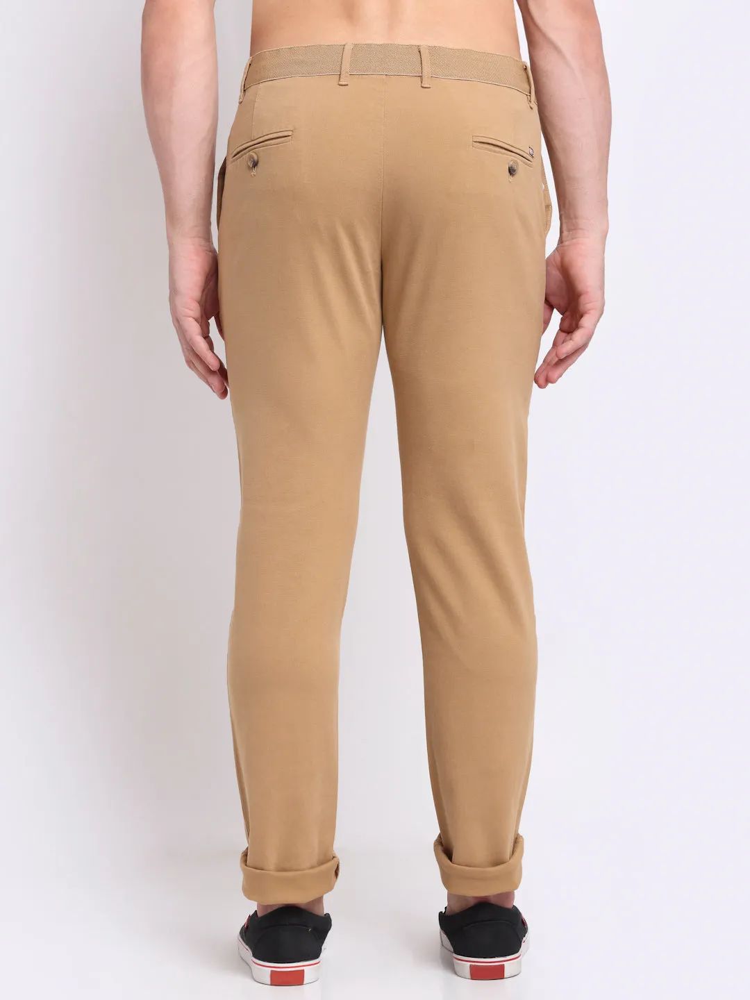 Men's Casual Flat front Khaki  Trousers