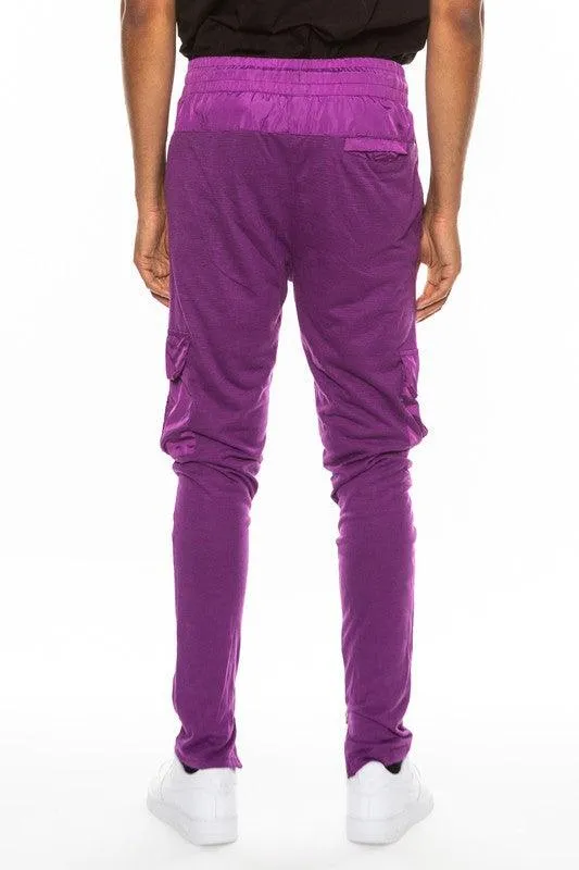 Mens Heathered Cotton Blend Joggers