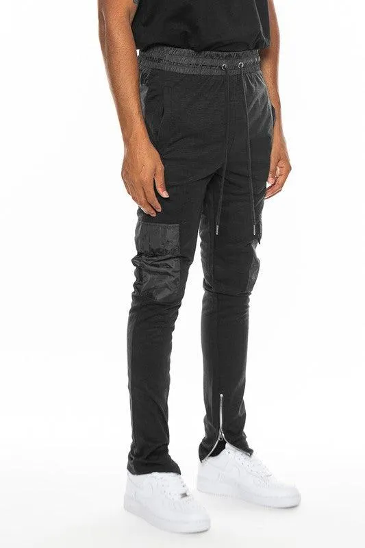 Mens Heathered Cotton Blend Joggers