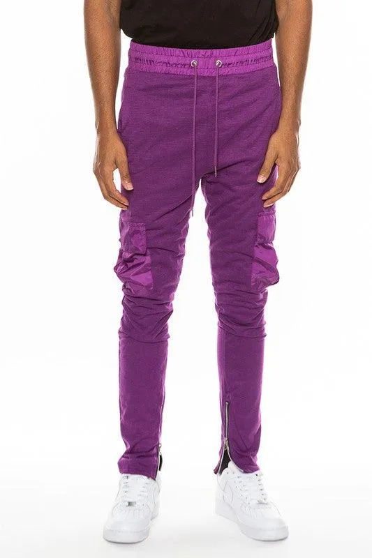 Mens Heathered Cotton Blend Joggers